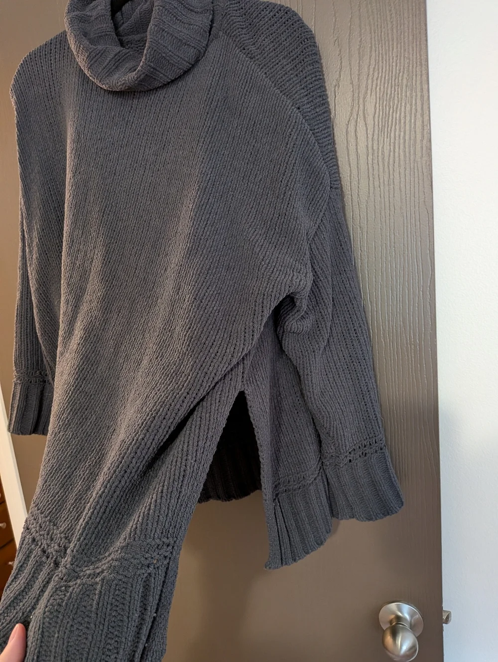 Charcoal Gray Turtleneck Knit Sweater - Picture 4 of 7